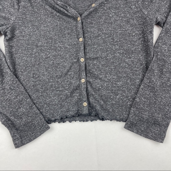 Gap Kids Sweater Girls Large 10 Gray Button Up Long Sleeve - Picture 4 of 7